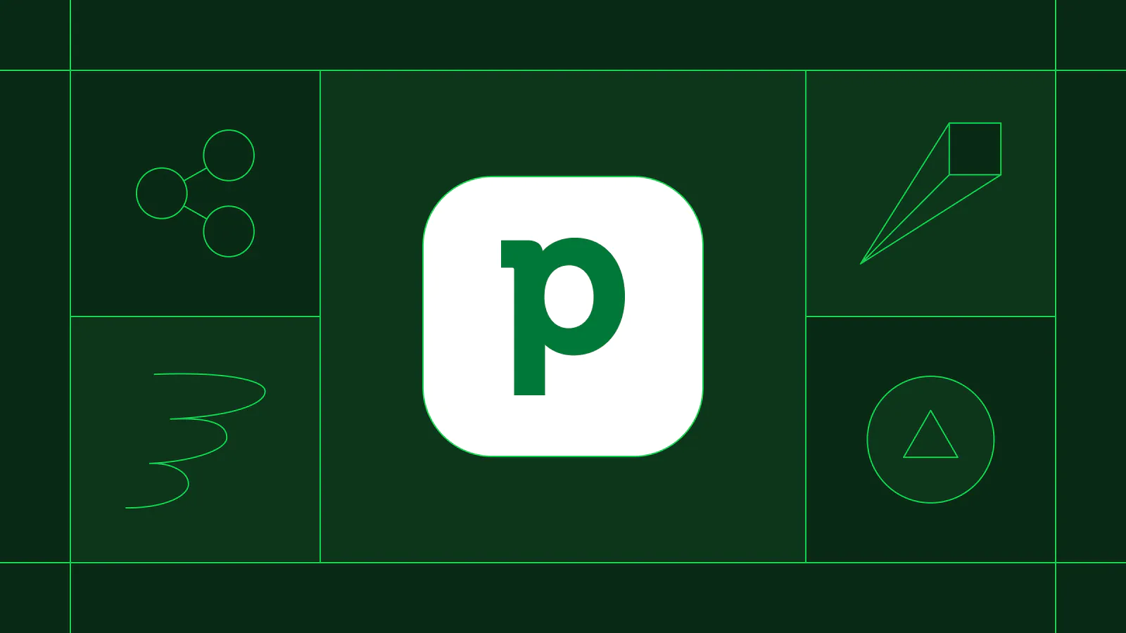 Graphic featuring the Pipedrive logo with abstract line icons