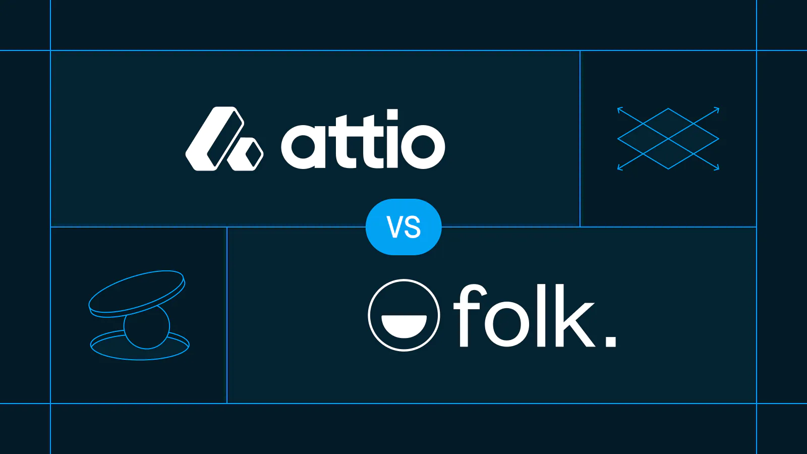 Attio versus folk comparison card with both logos