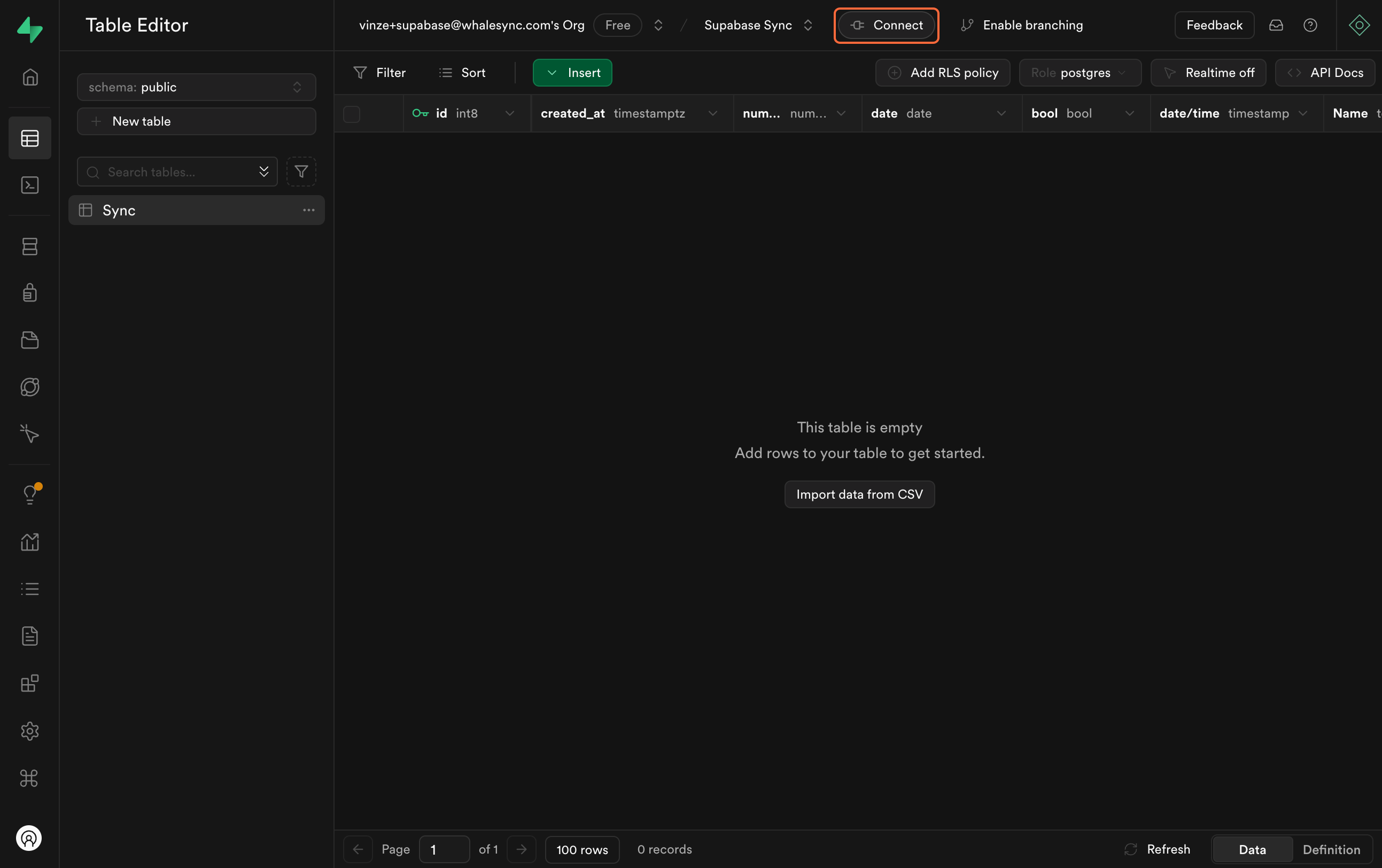 7. Go to Supabase and get your connection string