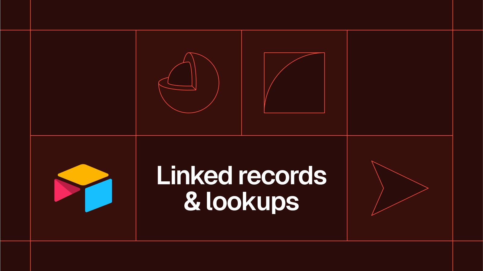 Title card reading 'Linked records & lookups' with the Airtable logo