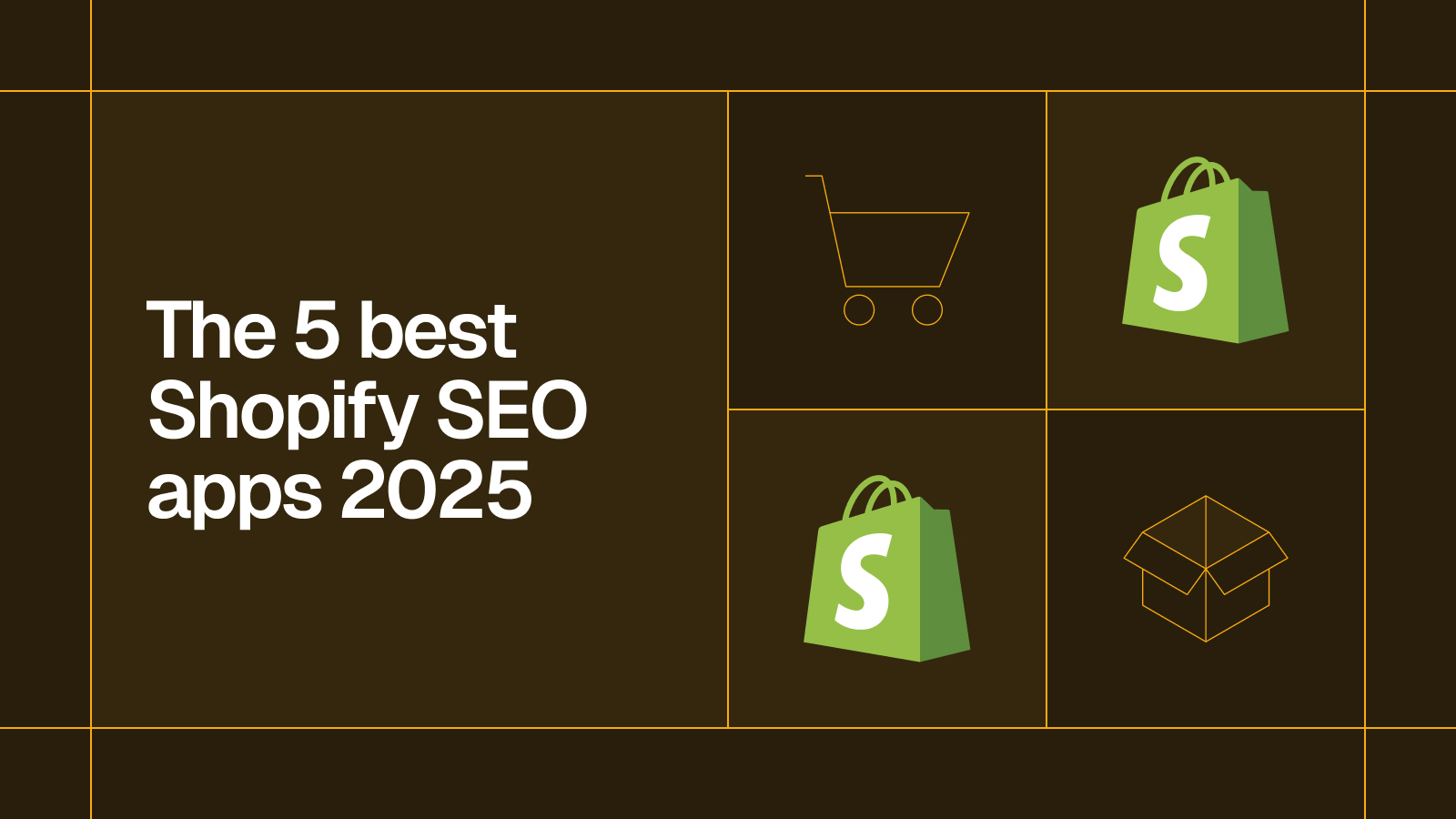 Title card reading 'The 5 best Shopify SEO apps 2025' with the Shopify logo
