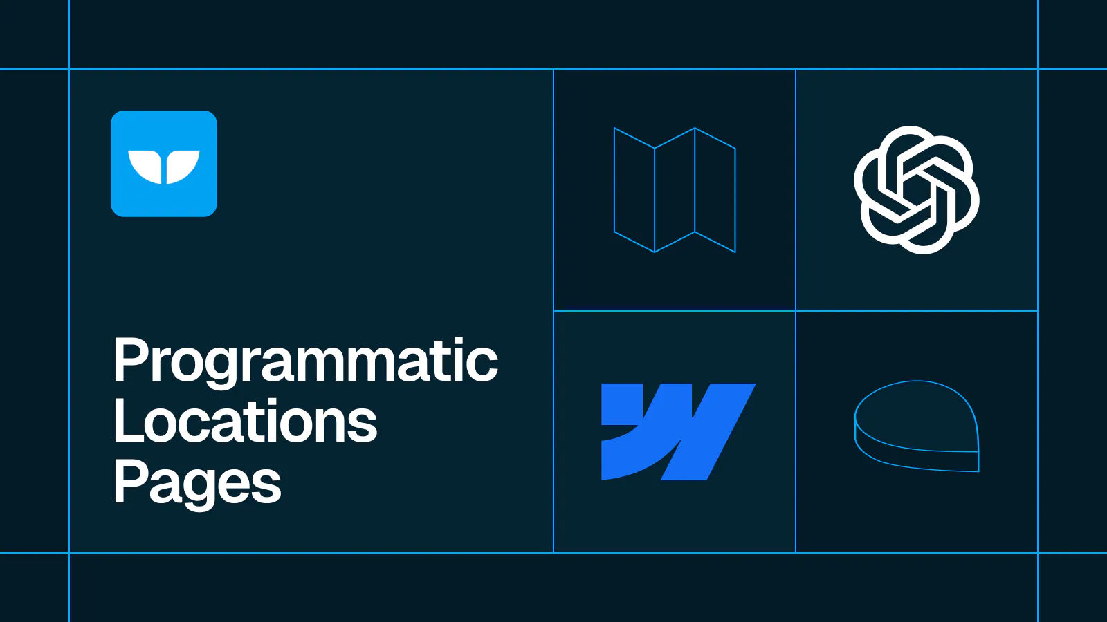 Title card reading 'Programmatic Locations Pages' with the Whalesync, OpenAI and Webflow logos