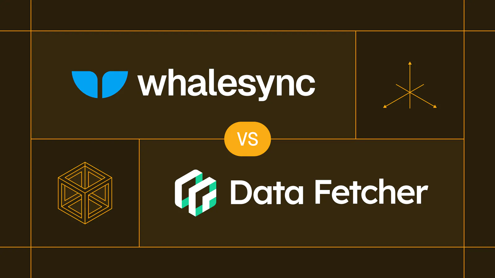 Whalesync versus Data Fetcher comparison card with both logos