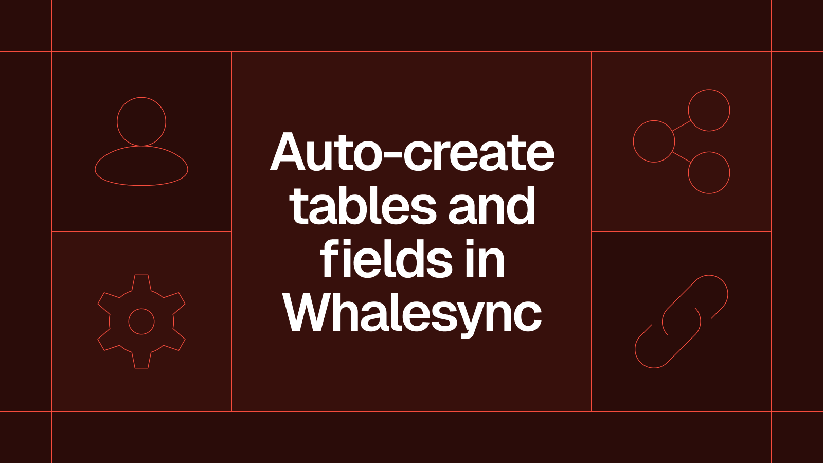 Title card reading 'Auto-create tables and fields in Whalesync'