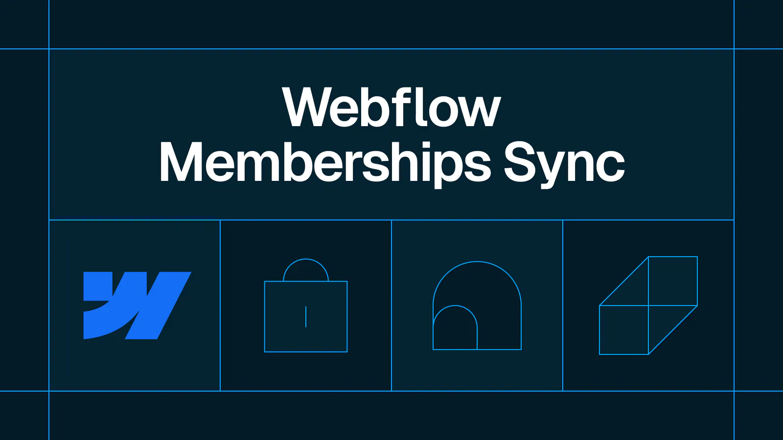 Title card reading 'Webflow Memberships Sync' with the Webflow logo