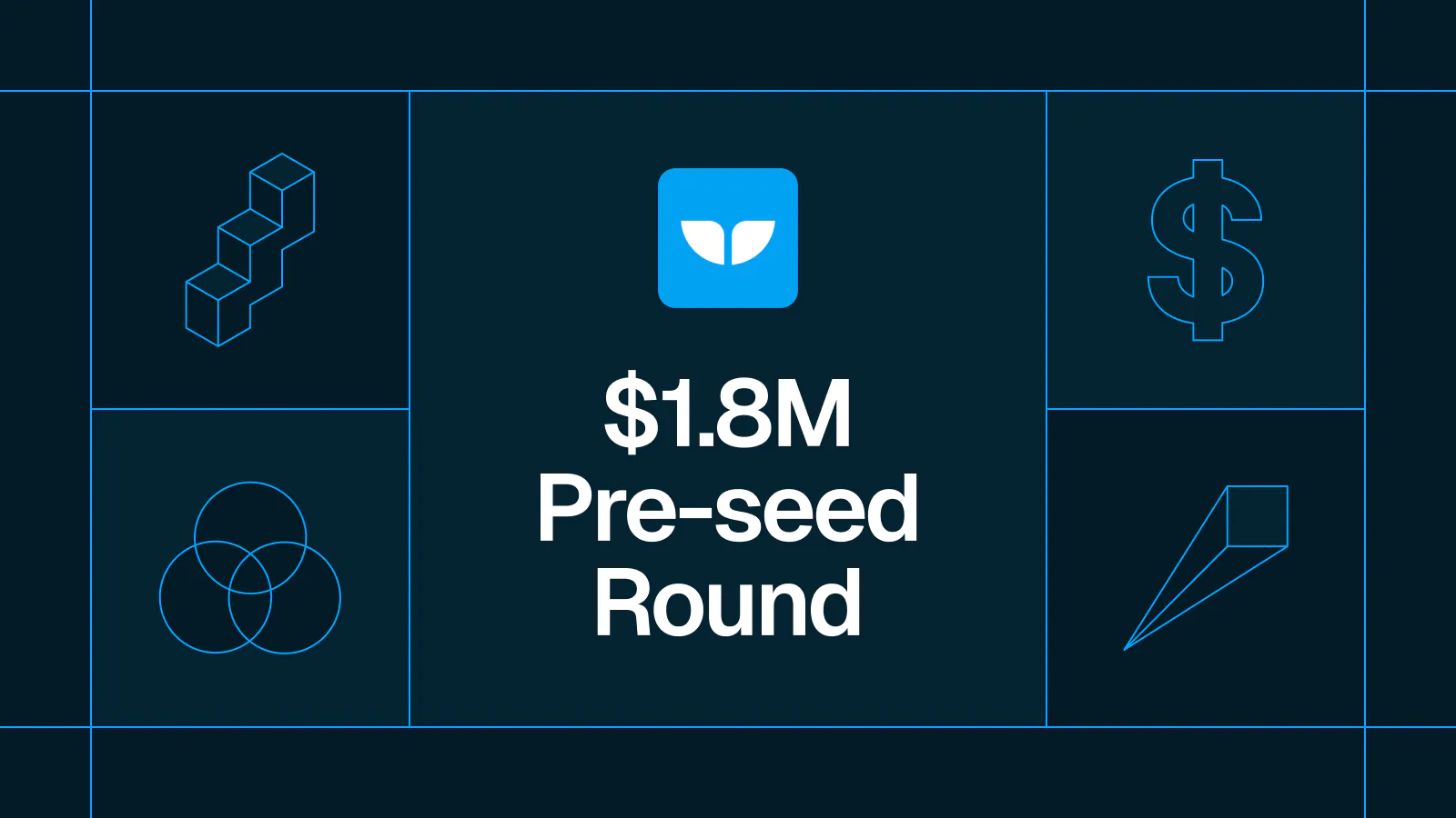 Title card announcing a '$1.8M Pre-seed Round' with the Whalesync logo