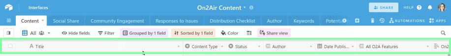 Kanban view for Blog Posts Airtable