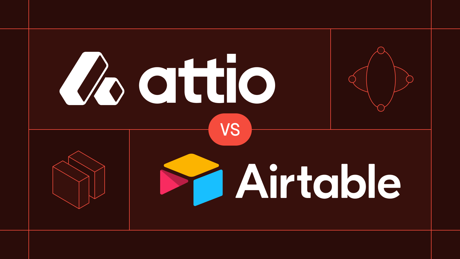 Attio versus Airtable comparison card with both logos
