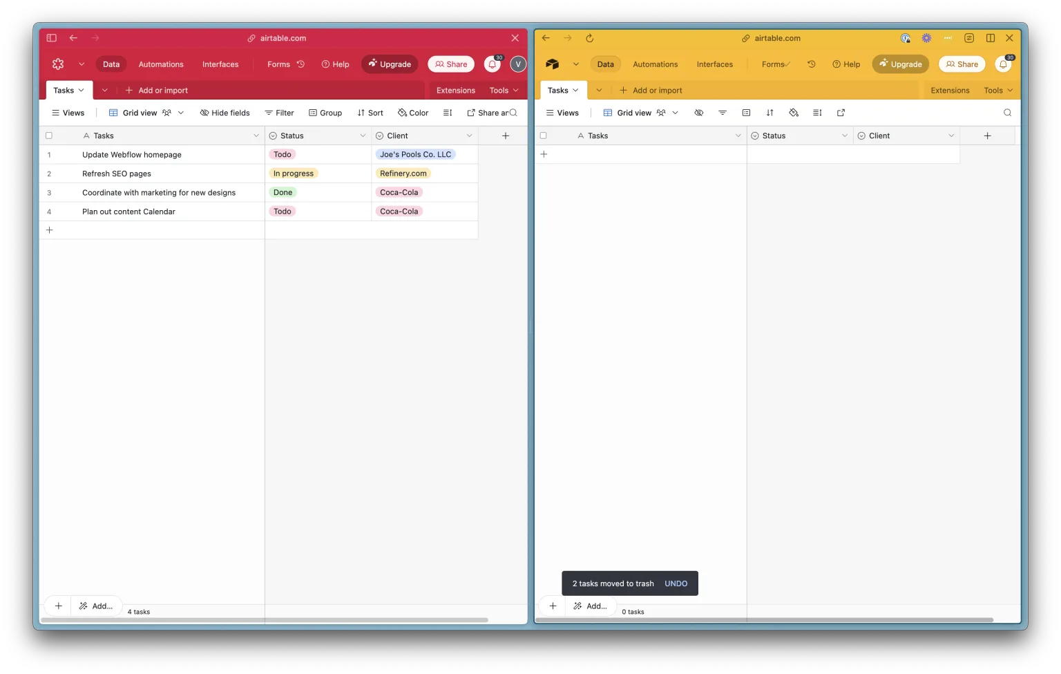 You’re done! You now have a 2-way sync between your Airtable bases