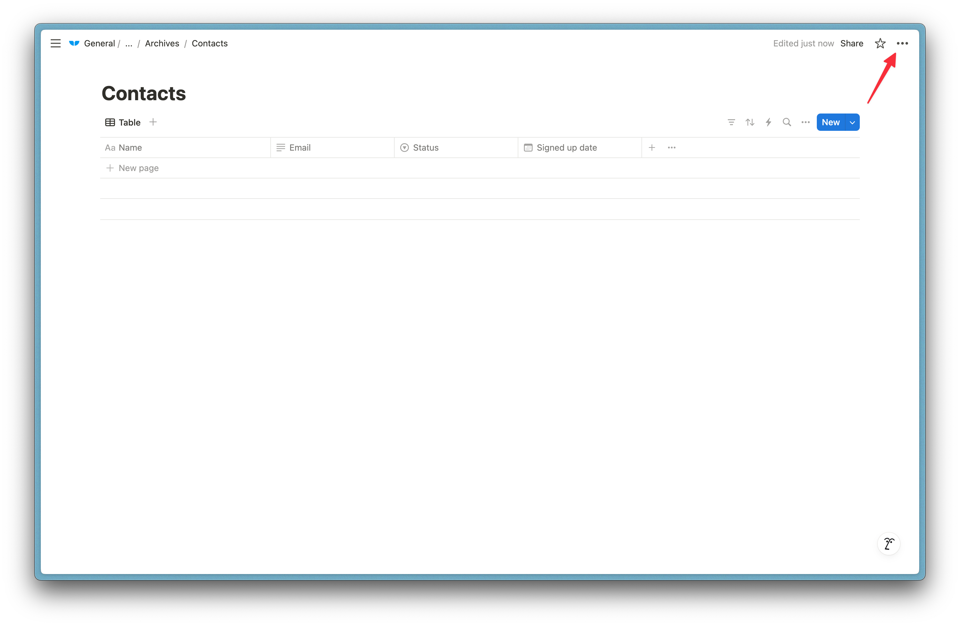 1. On your Notion page, hit the three dots on the upper right part