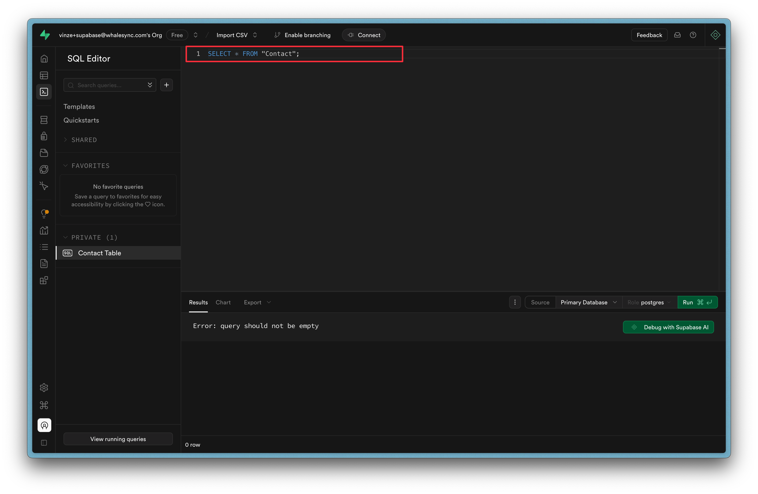 Type this SQL query