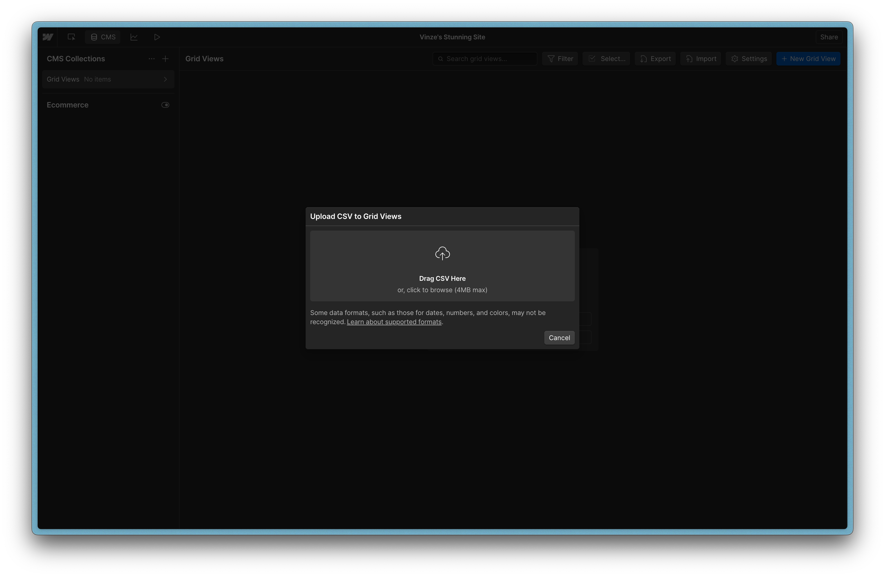 2. Upload your CSV