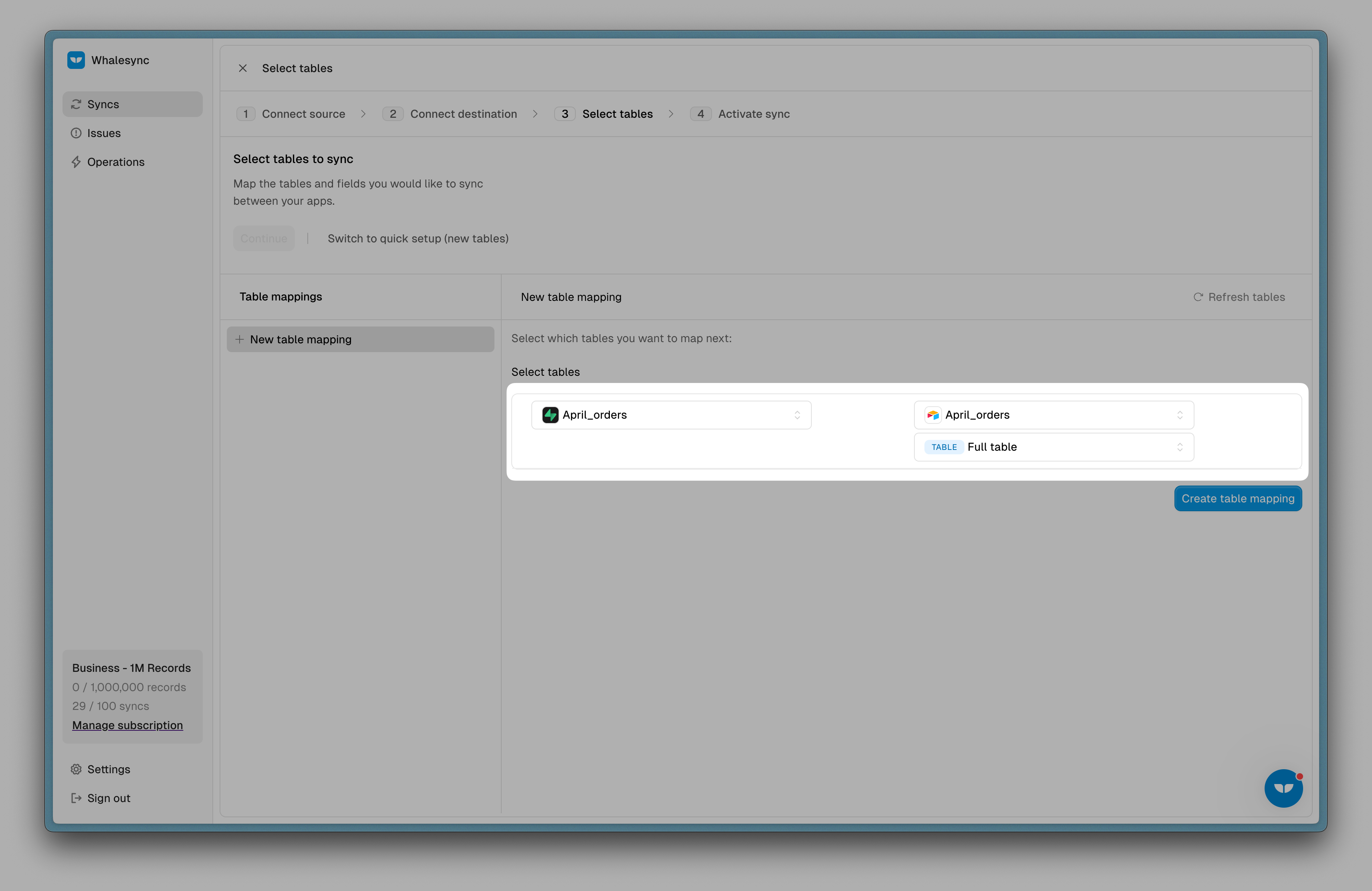 Step 7: Map your tables