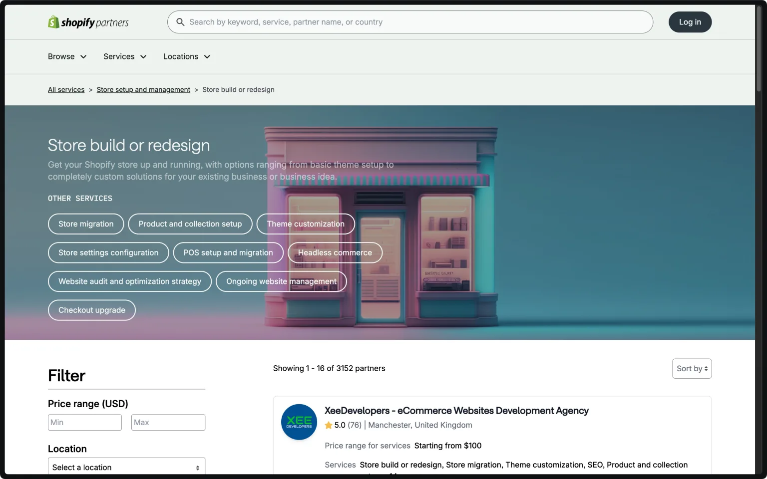6. Shopify Partner directory
