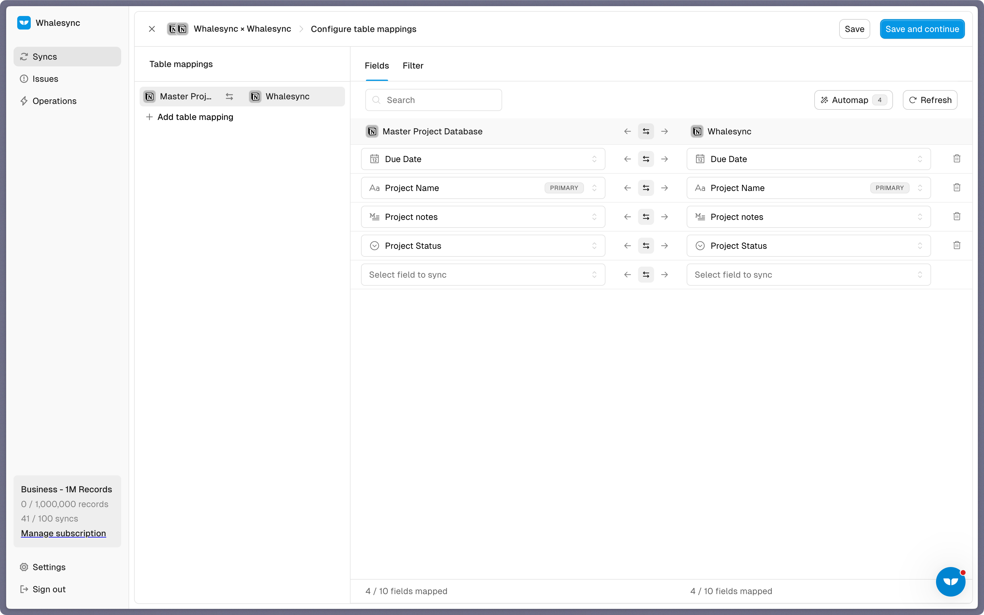 Step 3: Map your tables and fields