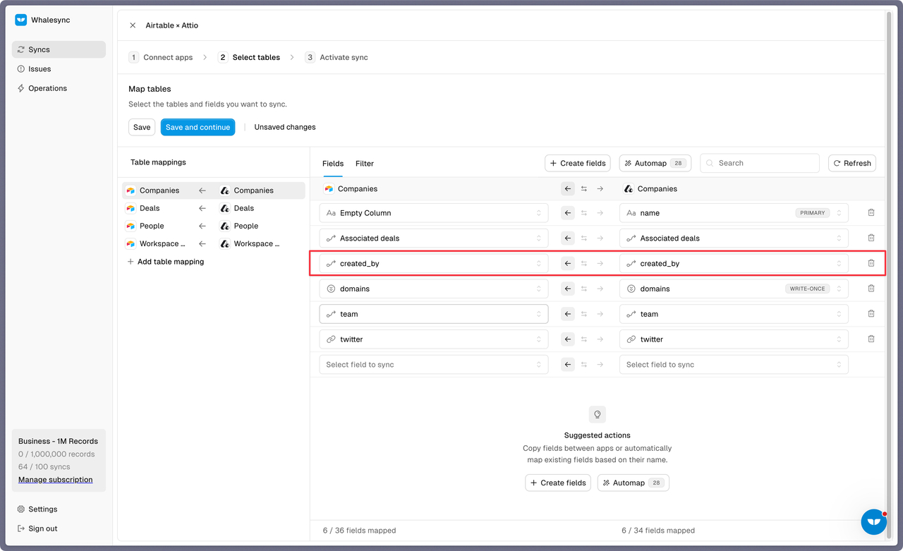 Step 3: Map your tables