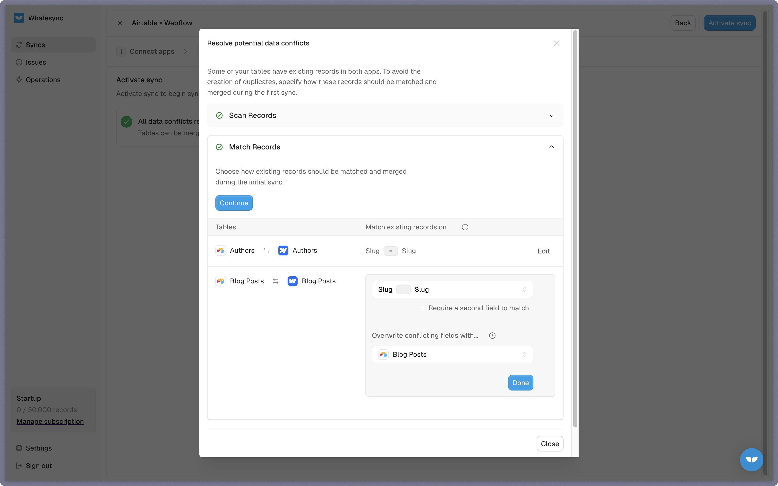 Step 6: Match records manually