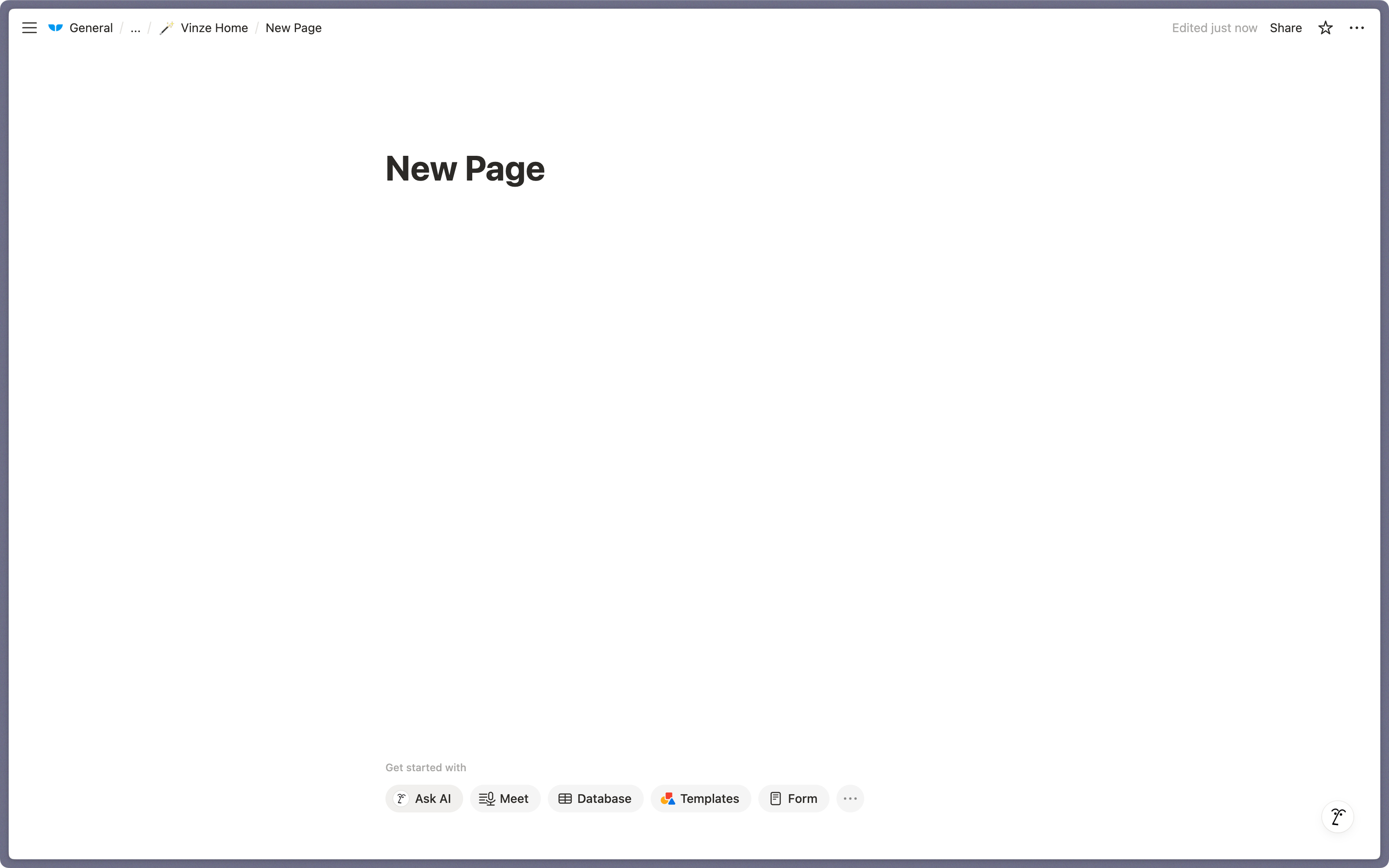 Create a new Notion page