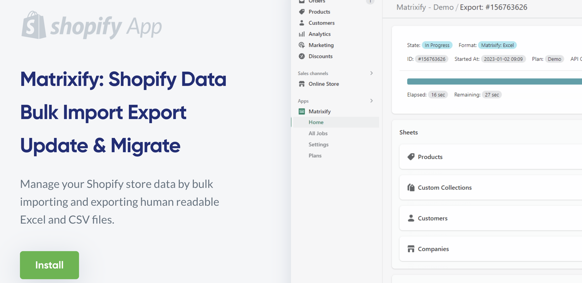 Matrixify: Bulk editing for Shopify