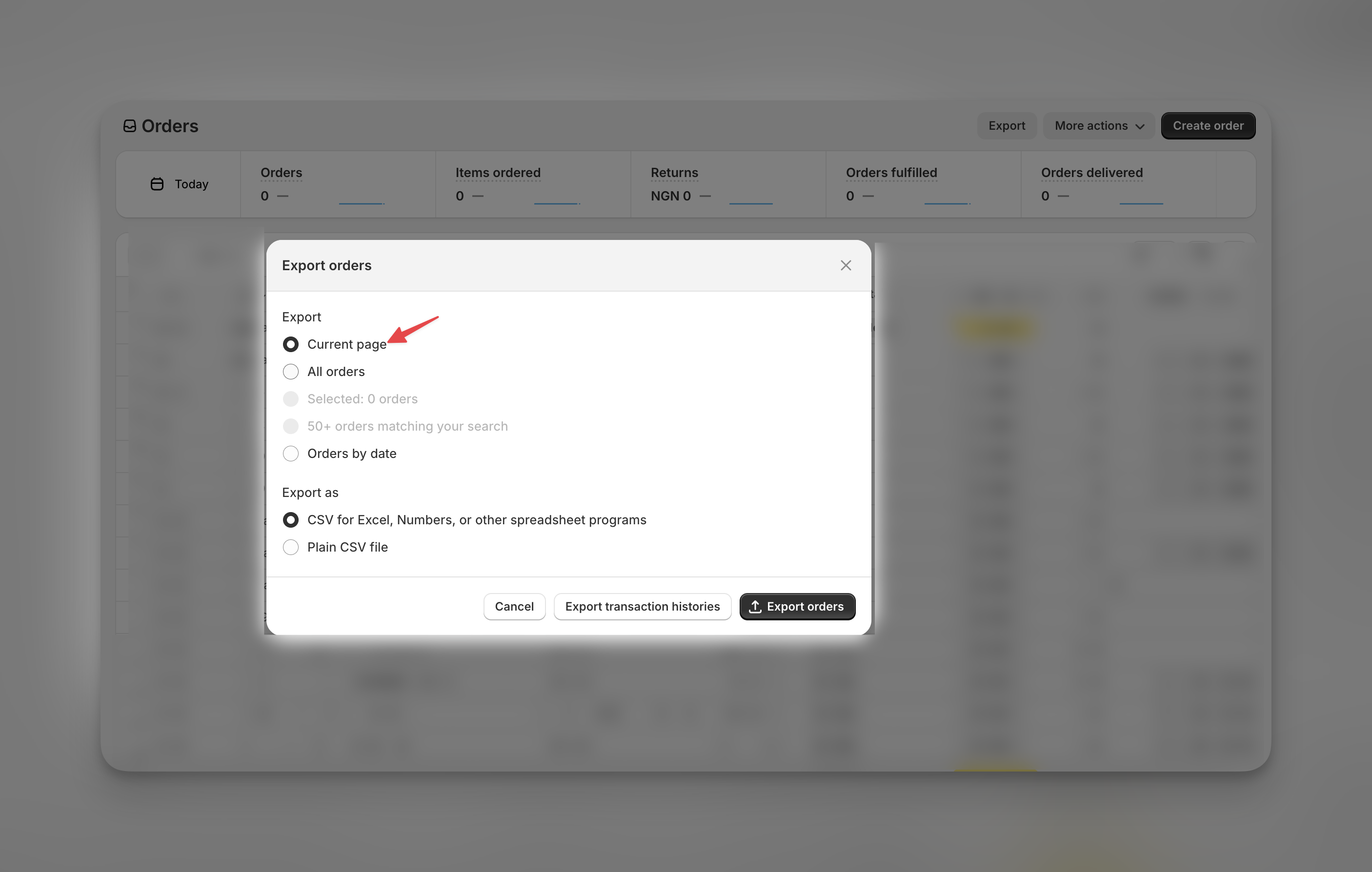 Step 3: Choose what to export