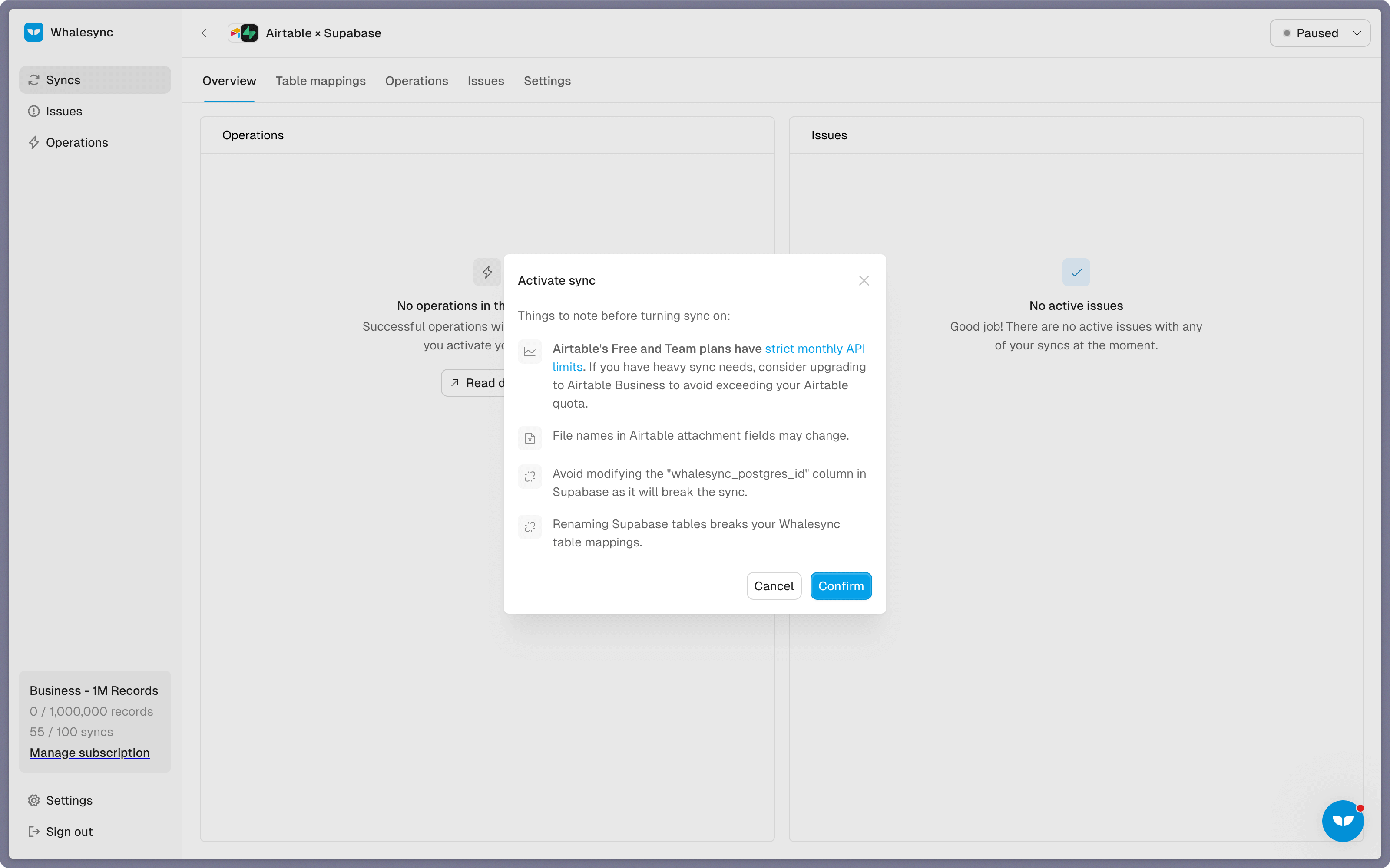Step 5: Activate sync
