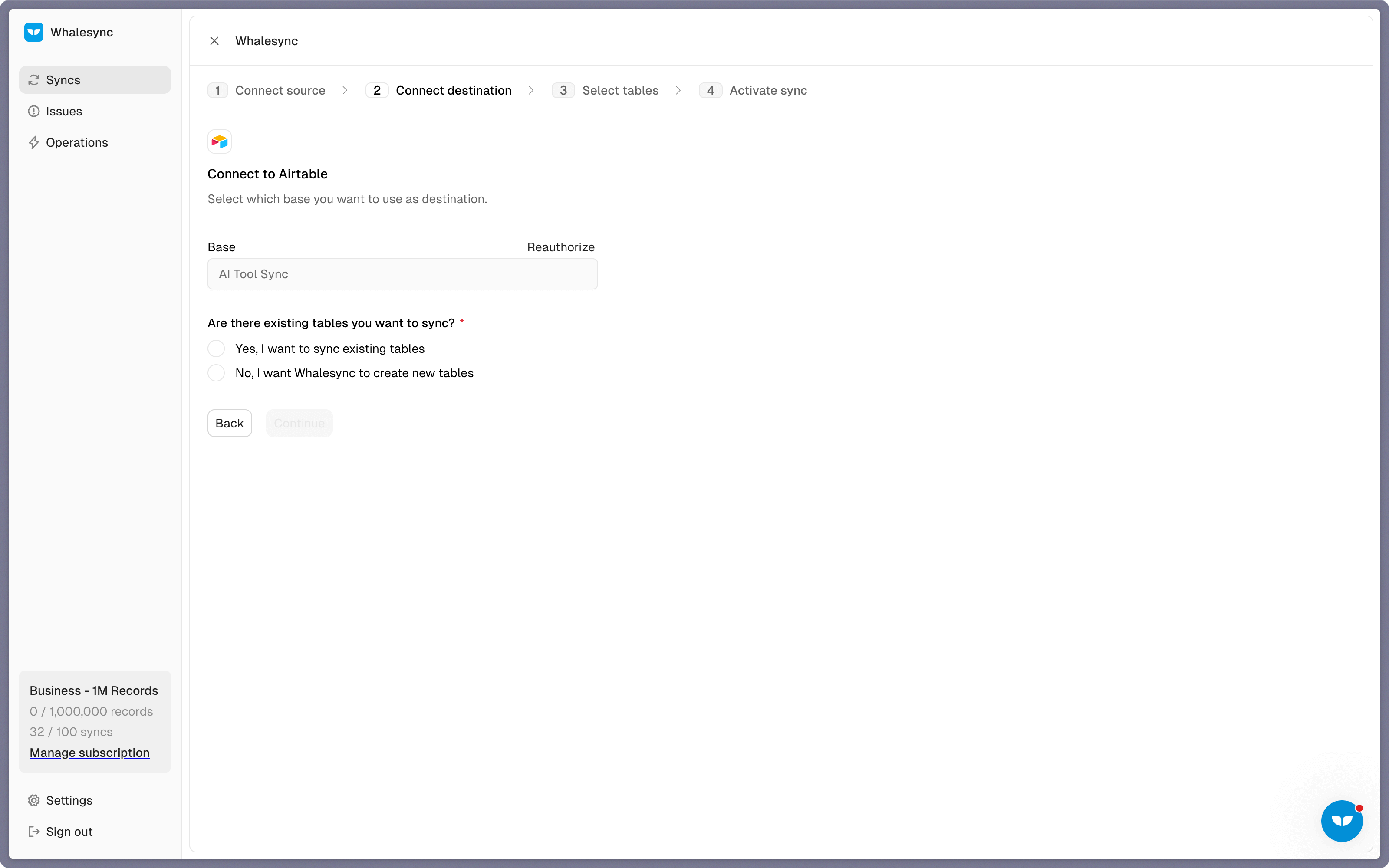 Step 4: Sync Airtable and Webflow with Whalesync