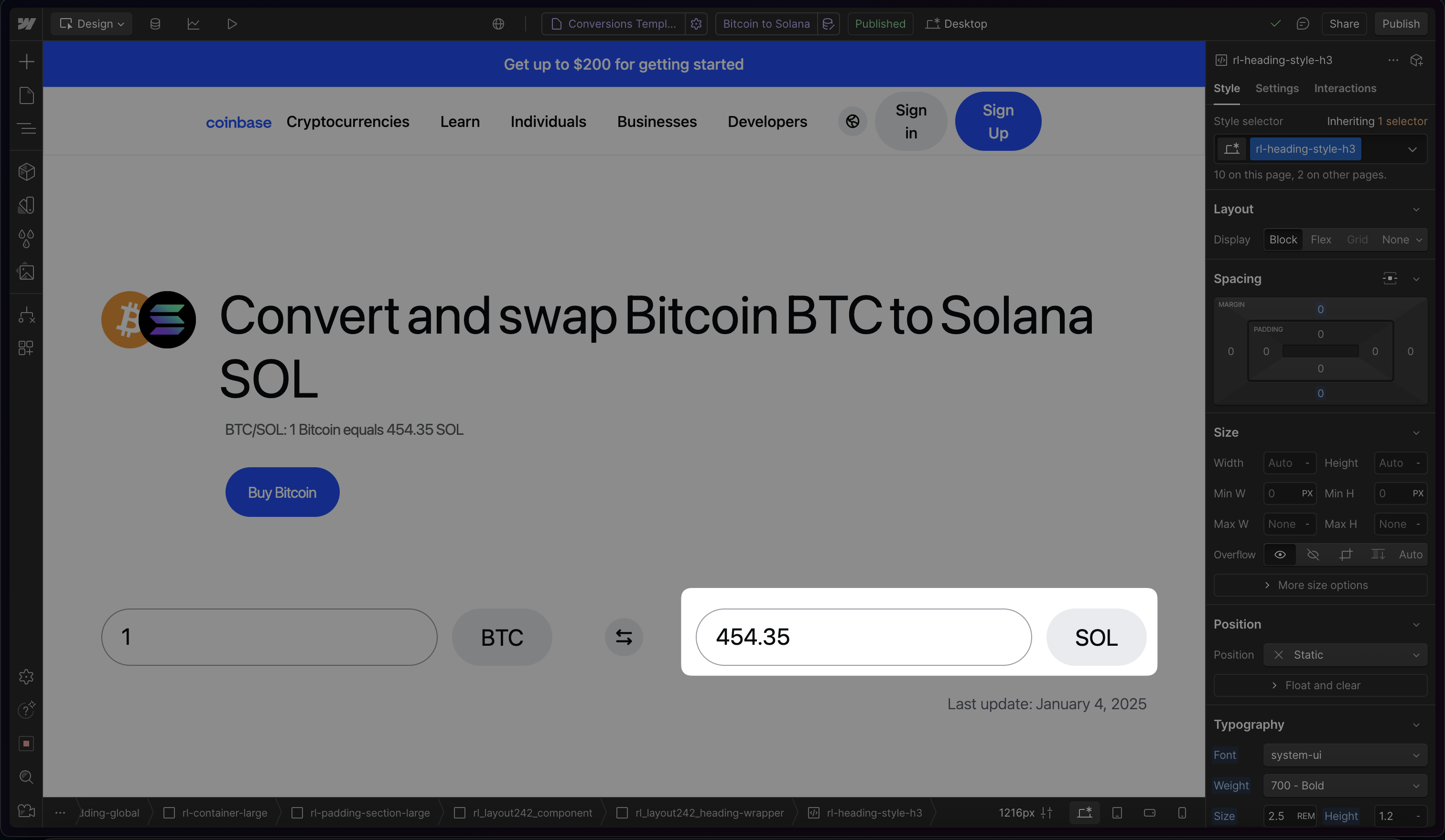 3) Use those lookup fields to calculate a converted amount