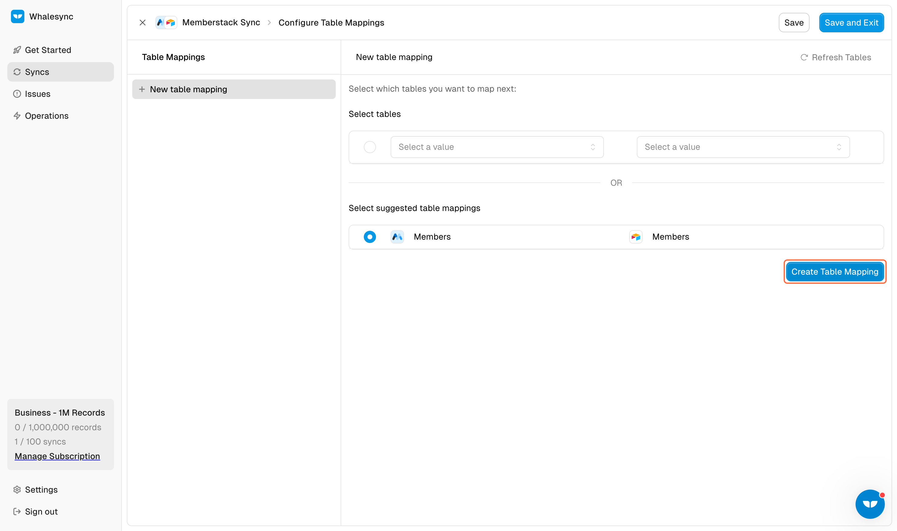10. Create table mapping