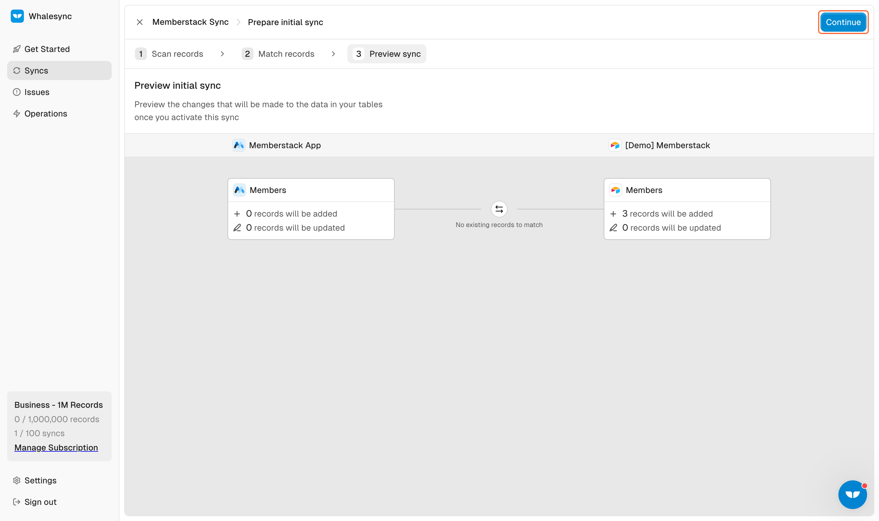 13. Finish initial sync
