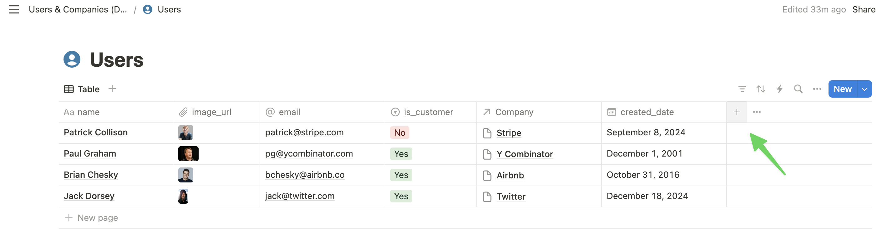 Here we’ll add the relation field in the Users database