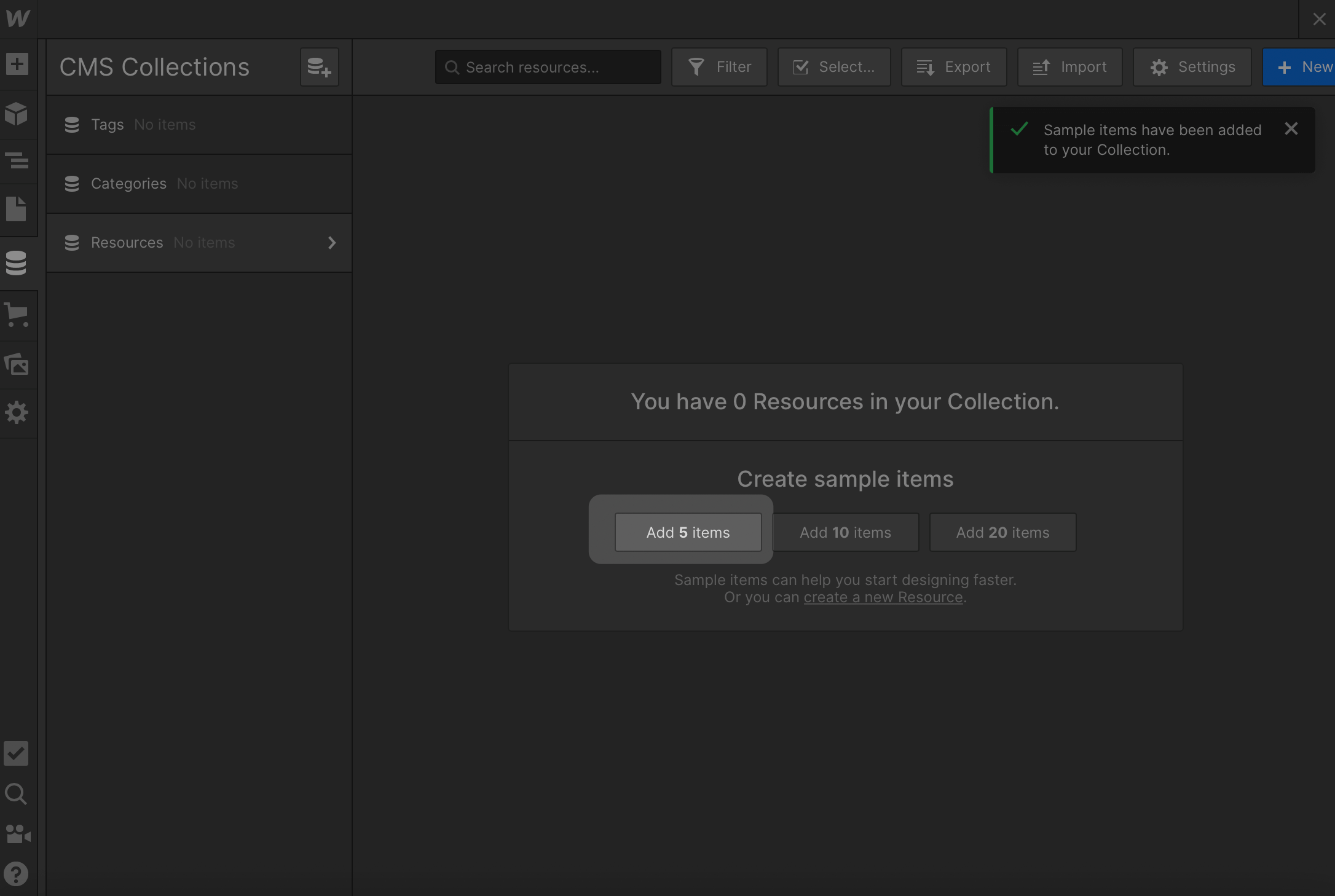 2. Create collections