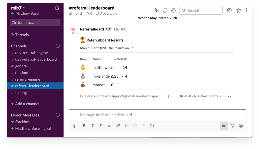 The Slack app