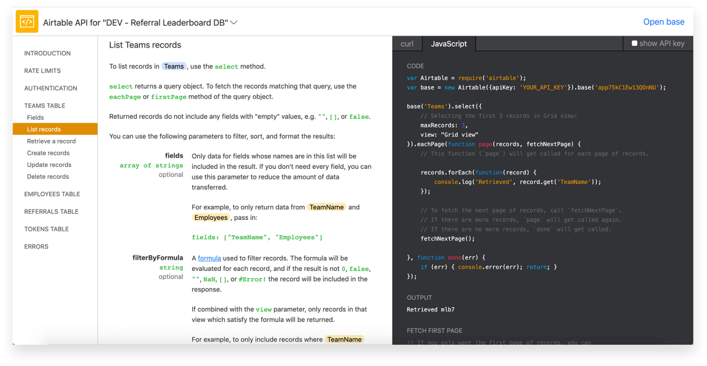 Airtable Standard API