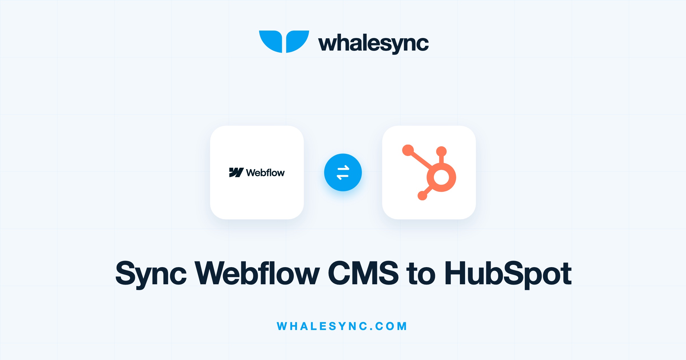 Whalesync two-way sync between Webflow CMS and HubSpot