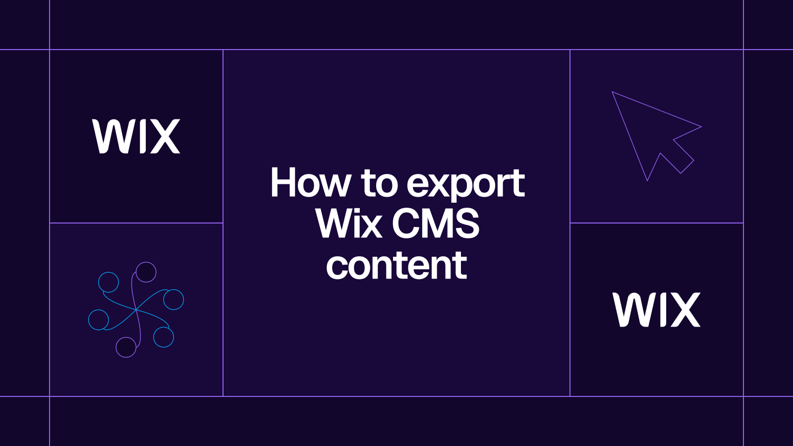 Title card reading 'How to export Wix CMS content' with the Wix logo