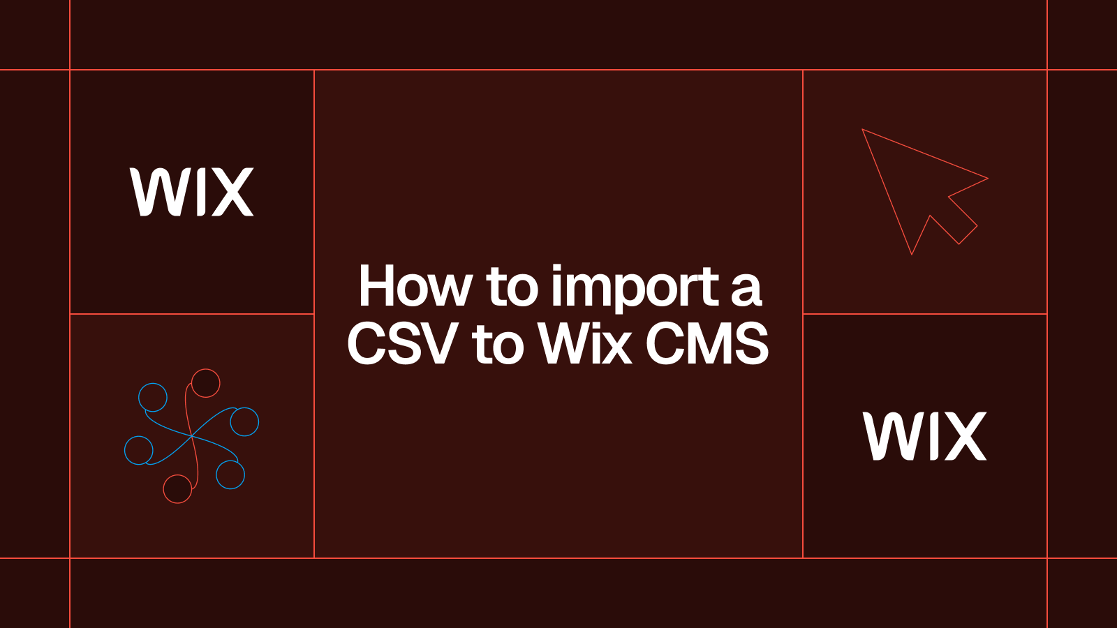 Title card reading 'How to import a CSV to Wix CMS' with the Wix logo