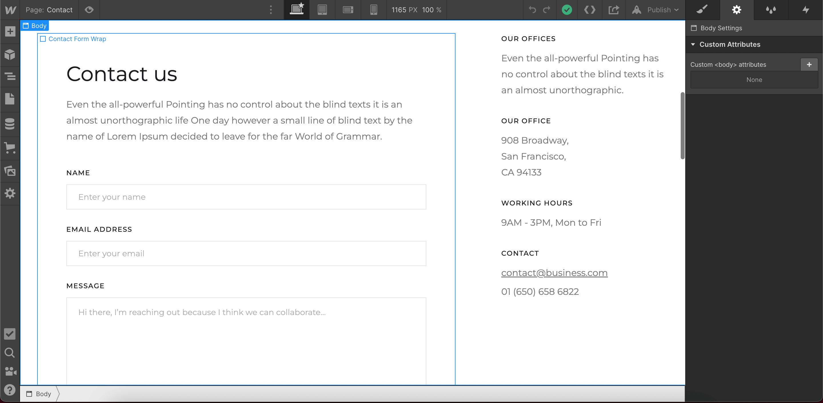 1. Set up Webflow form