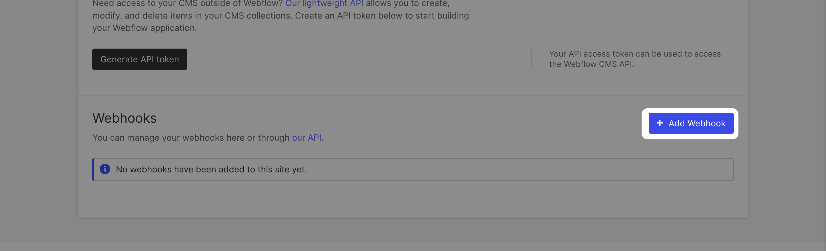4. Add webhook trigger to Webflow