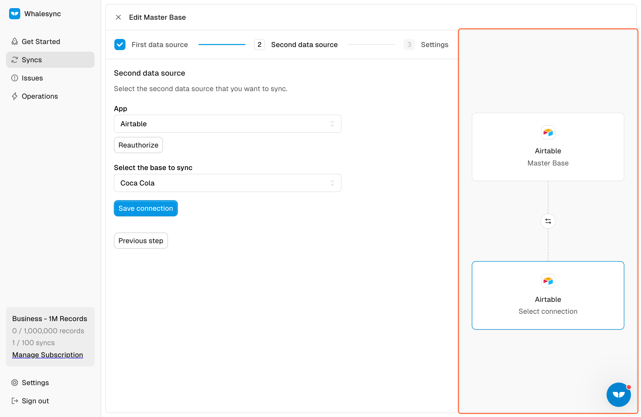 3. Connect both your Airtable databases