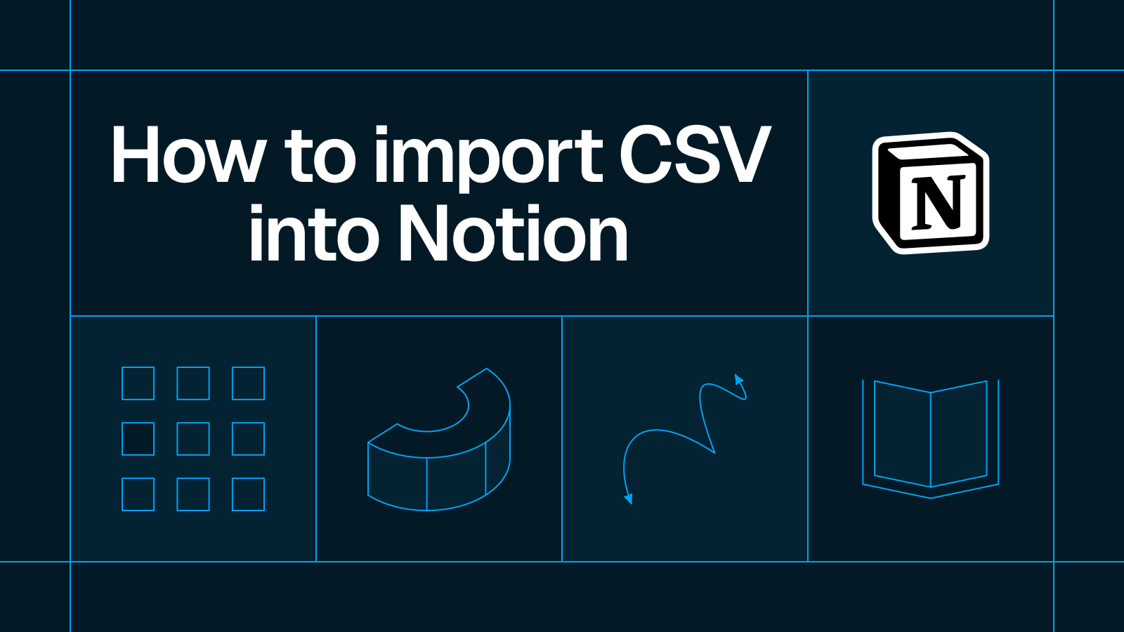 Title card reading 'How to import CSV into Notion' with the Notion logo
