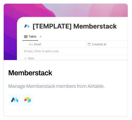 Whalesync Memberstack template for managing Memberstack members from Airtable