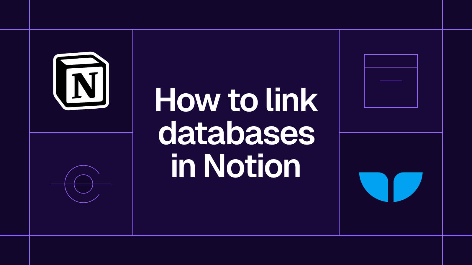 Title card reading 'How to link databases in Notion' with the Notion logo