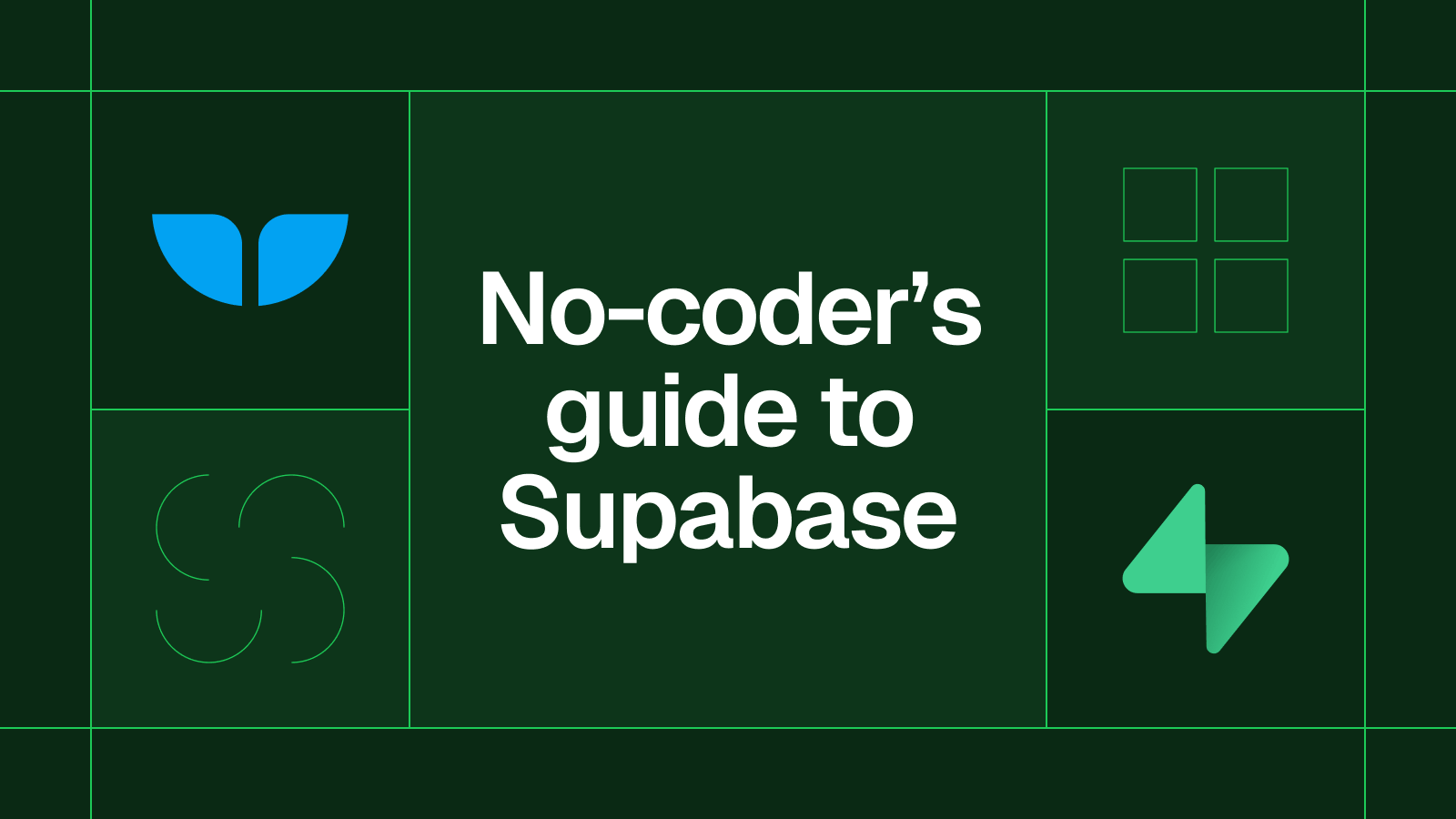 Title card reading 'No-coder's guide to Supabase' with the Supabase logo