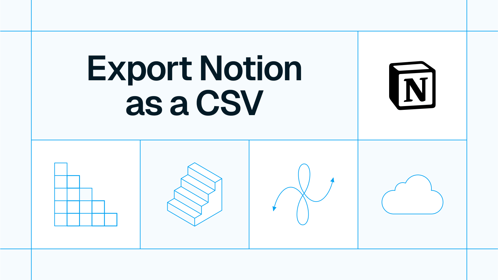 Title card reading 'Export Notion as a CSV' with the Notion logo