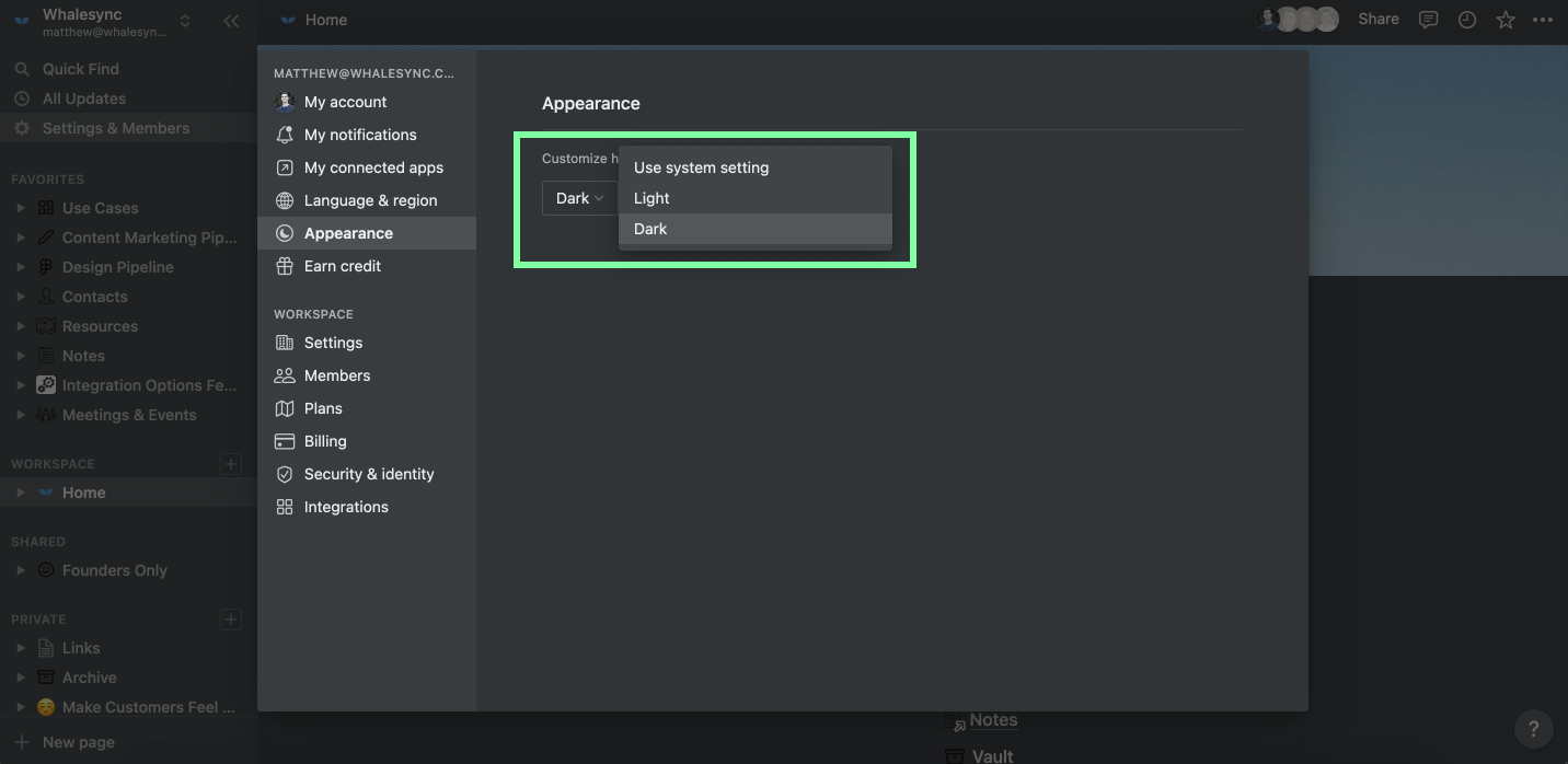 Notion hamburger menu highlighted on mobile