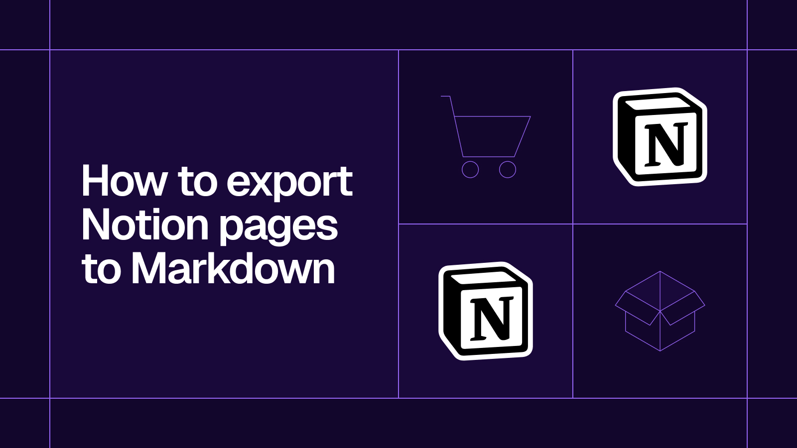 Title card reading 'How to export Notion pages to Markdown' with the Notion logo