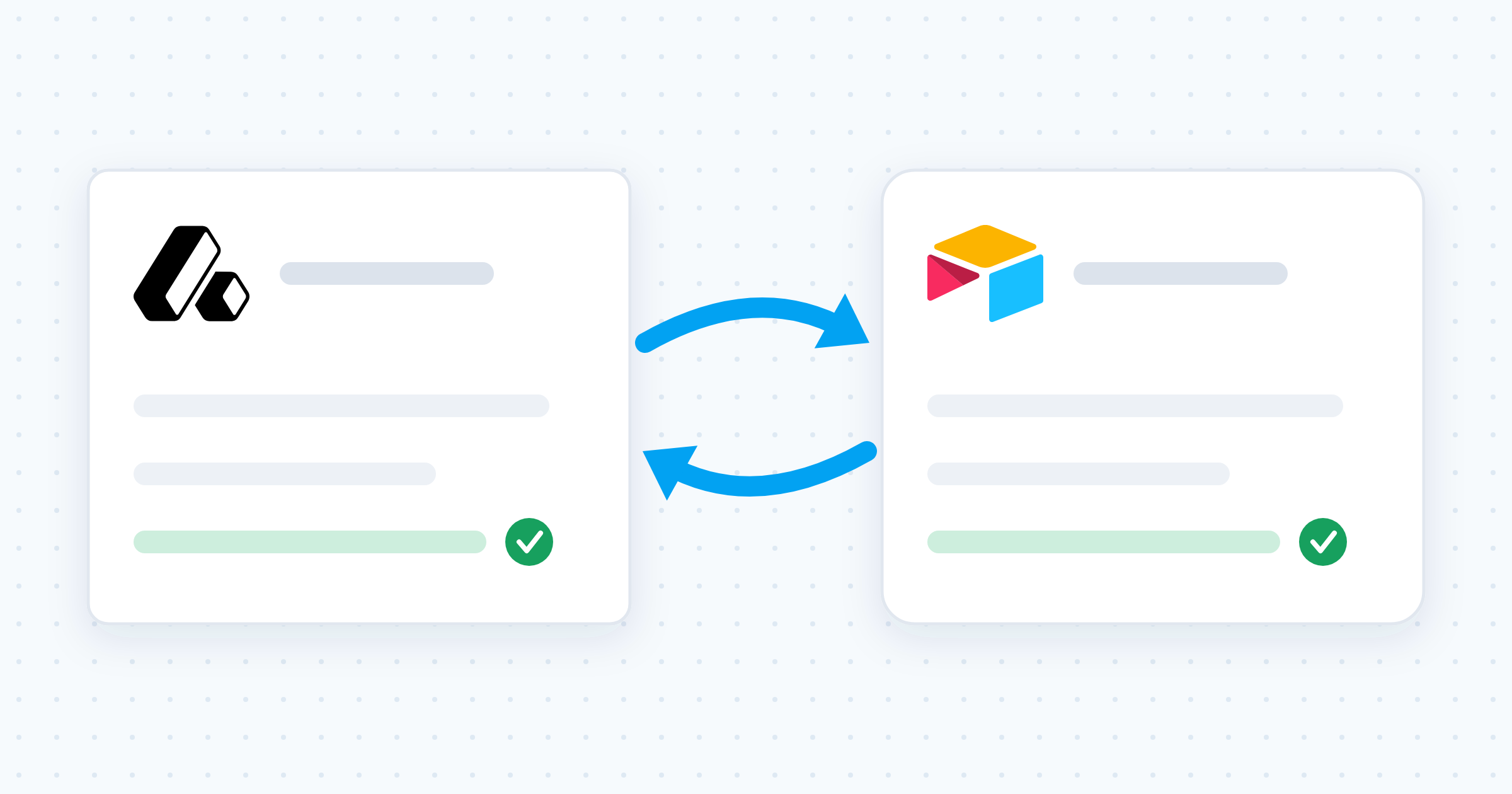 Two record cards syncing both ways between Attio and Airtable