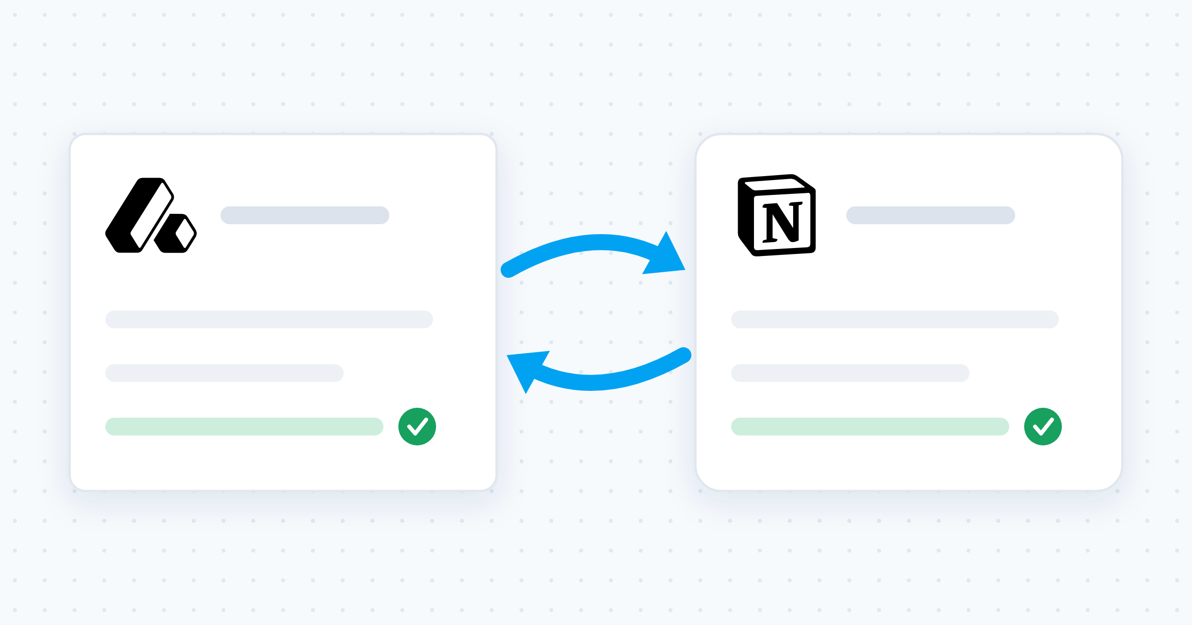 Two record cards syncing both ways between Attio and Notion