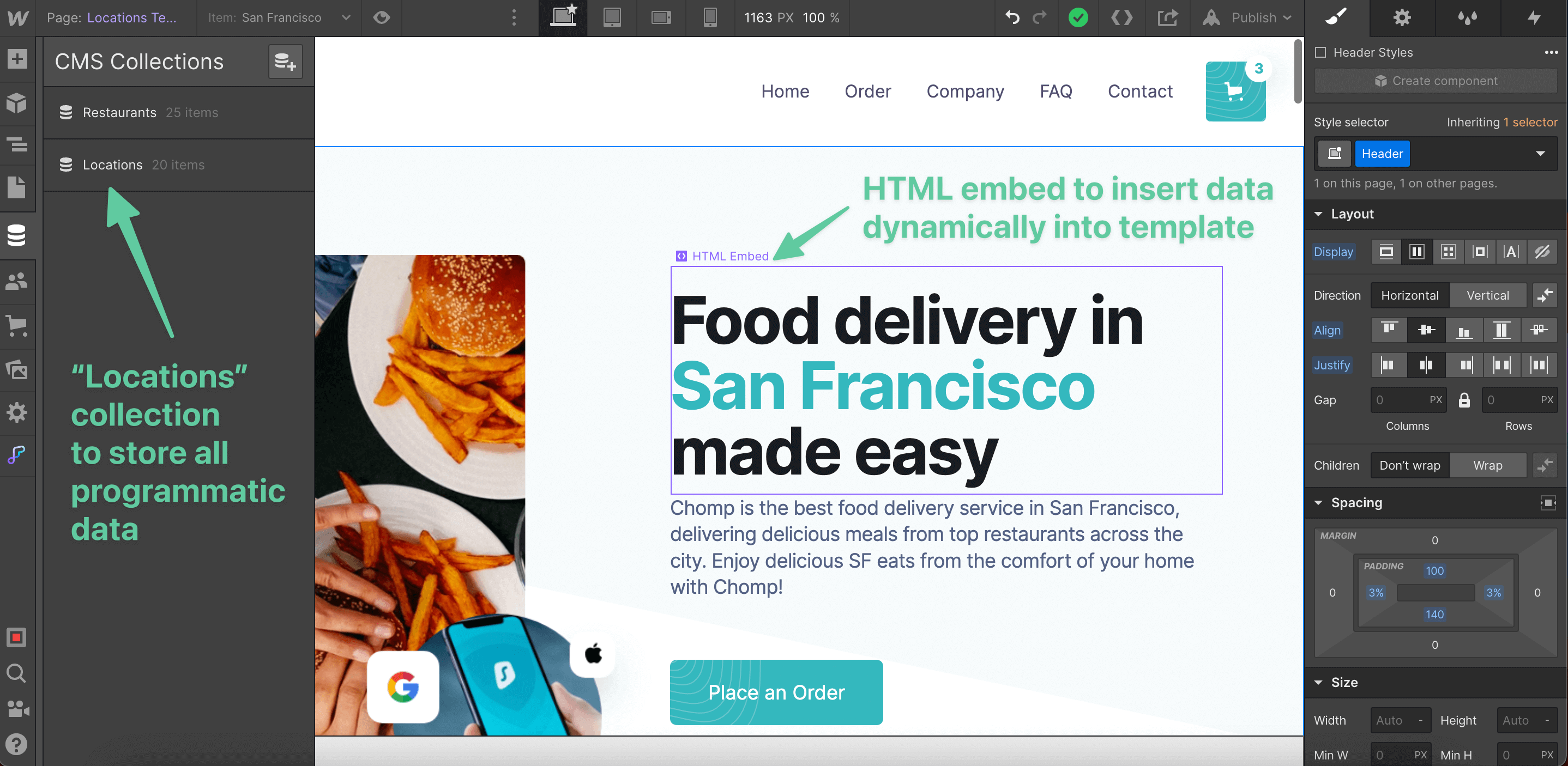 Programmatic location pages example