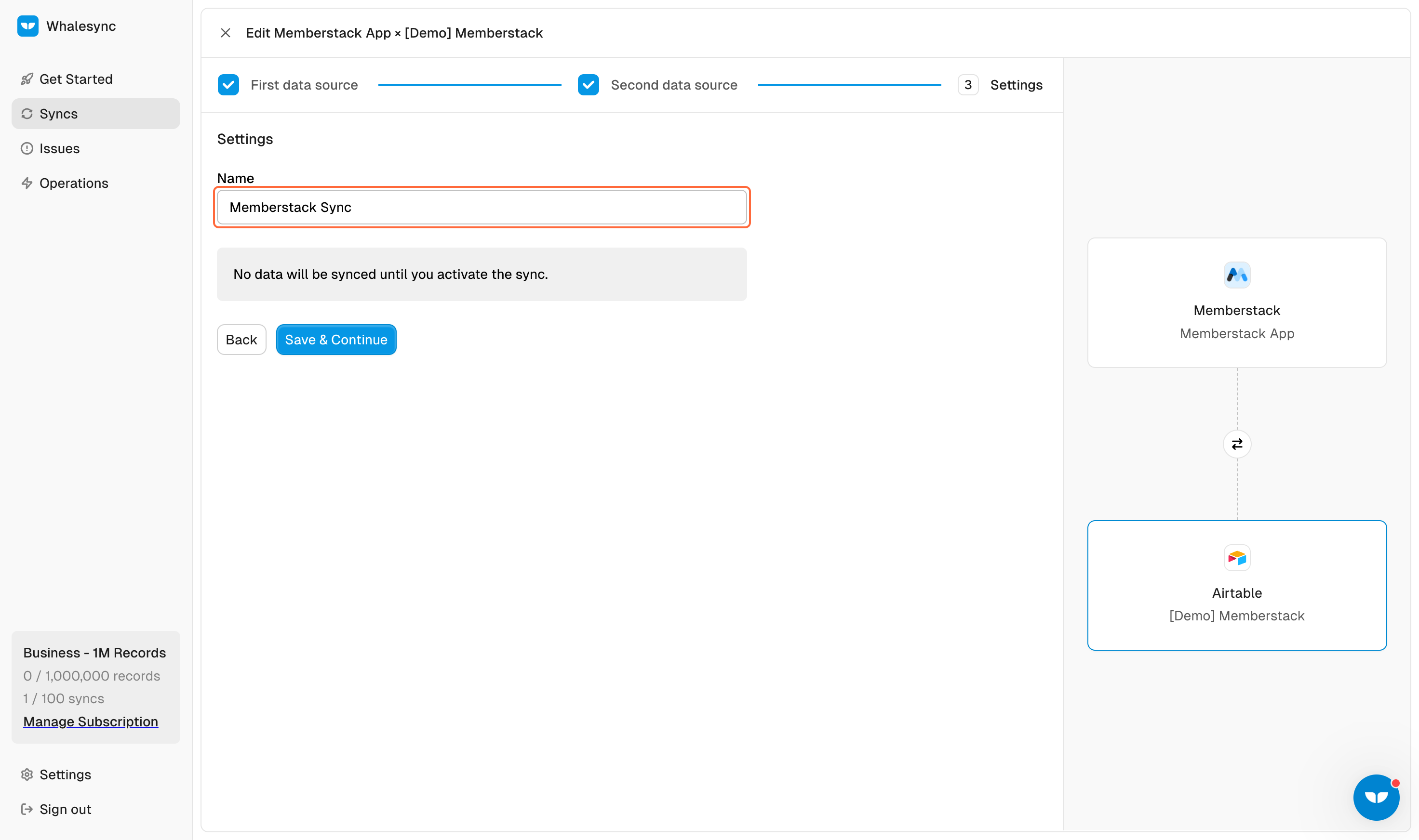 8. (Optional) Rename your Sync